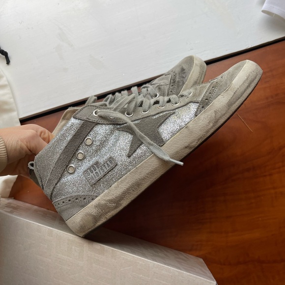 Silver sparkly Golden Goose Midstar sneakers - Picture 3 of 9